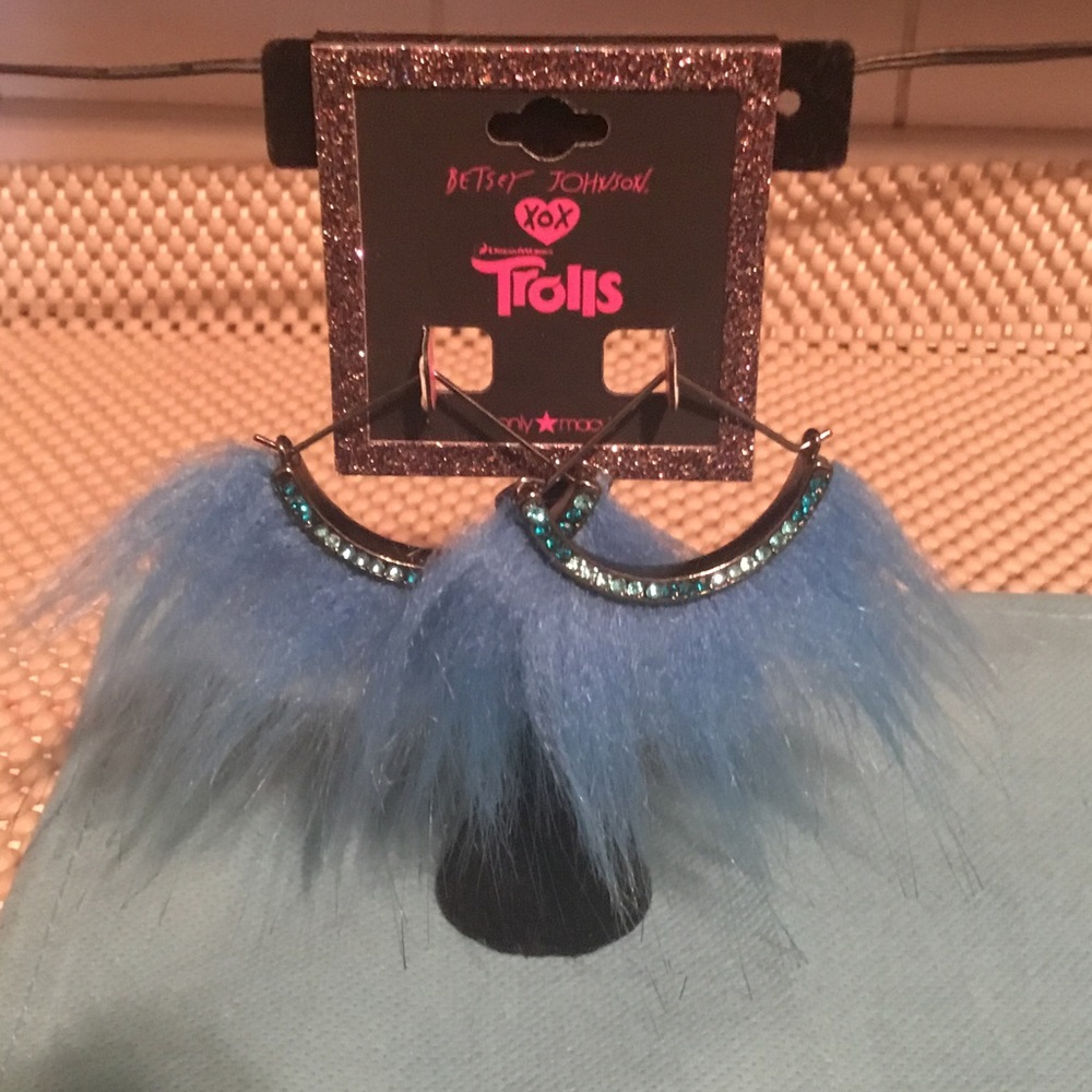 💕$29 SALE Betsey Johnson blue troll earrings